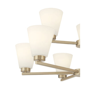 Strayhan Nine Light Chandelier in Modern Gold