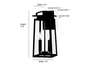 Kendrix Two Light Lantern in Powder Coated Black