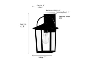 Strathden One Light Lantern in Powder Coated Black