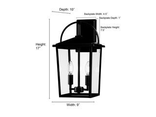 Strathden Two Light Lantern in Powder Coated Black