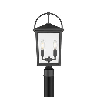 Strathden Two Light Post Lantern in Powder Coated Black