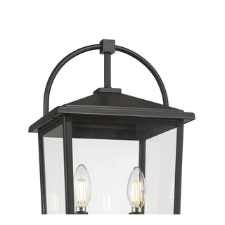 Strathden Two Light Post Lantern in Powder Coated Black