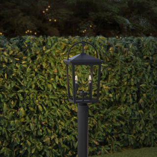 Strathden Two Light Post Lantern in Powder Coated Black