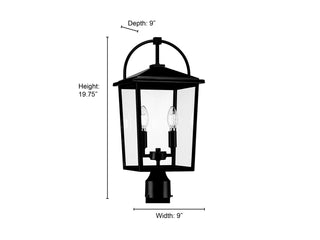 Strathden Two Light Post Lantern in Powder Coated Black