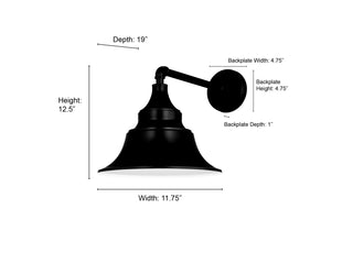 Varnel One Light Wall Sconce in Powder Coated Black
