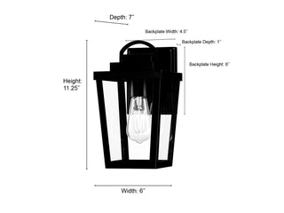 Brenwick One Light Lantern in Powder Coated Black