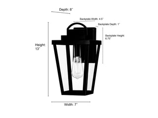 Brenwick One Light Lantern in Powder Coated Black