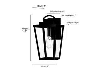 Brenwick One Light Lantern in Powder Coated Black