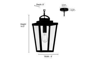 Brenwick One Light Pendant in Powder Coated Black