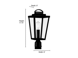 Brenwick One Light Post Lantern in Powder Coated Black
