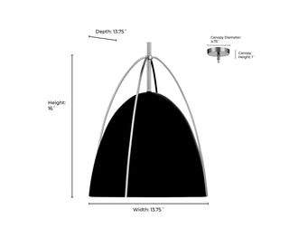 Pomelle One Light Pendant in Matte Black