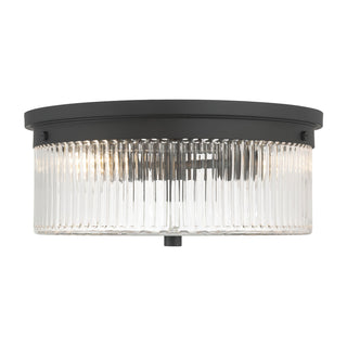 Virette Two Light Flush Mount in Matte Black