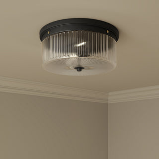 Virette Two Light Flush Mount in Matte Black