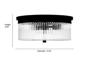 Virette Two Light Flush Mount in Matte Black