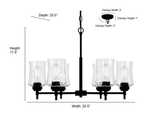 Clarvyn Six Light Chandelier in Matte Black