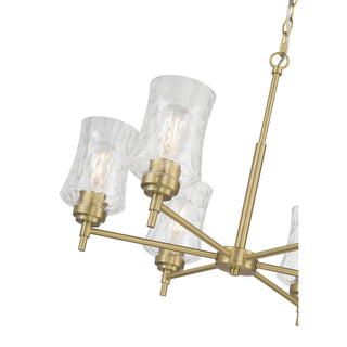 Clarvyn Six Light Chandelier in Vintage Brass