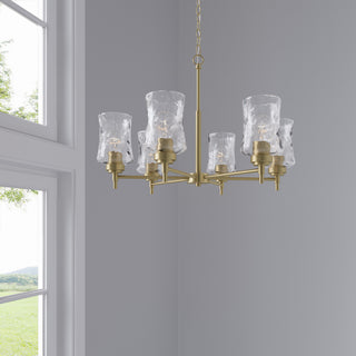 Clarvyn Six Light Chandelier in Vintage Brass