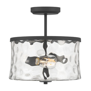 Clarvyn Two Light Semi-Flush Mount in Matte Black