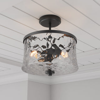 Clarvyn Two Light Semi-Flush Mount in Matte Black