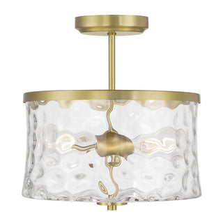 Clarvyn Two Light Semi-Flush Mount in Vintage Brass