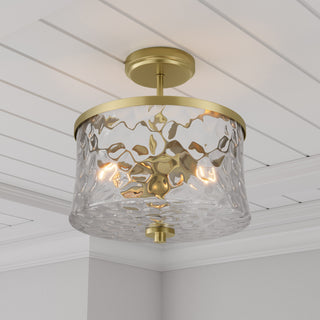 Clarvyn Two Light Semi-Flush Mount in Vintage Brass