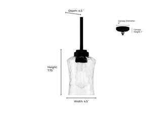 Clarvyn One Light Mini Pendant in Matte Black