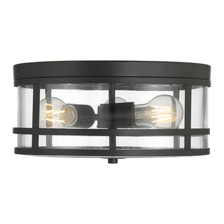Lunden Three Light Flush Mount in Matte Black