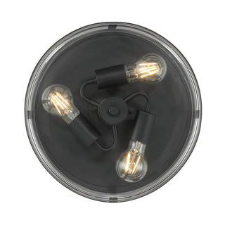 Lunden Three Light Flush Mount in Matte Black