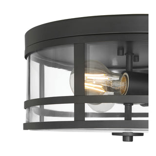 Lunden Three Light Flush Mount in Matte Black