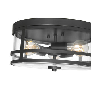 Lunden Three Light Flush Mount in Matte Black