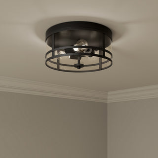 Lunden Three Light Flush Mount in Matte Black