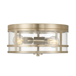 Lunden Three Light Flush Mount in Modern Gold