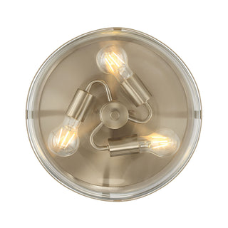 Lunden Three Light Flush Mount in Modern Gold