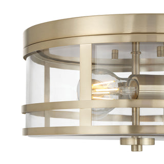 Lunden Three Light Flush Mount in Modern Gold