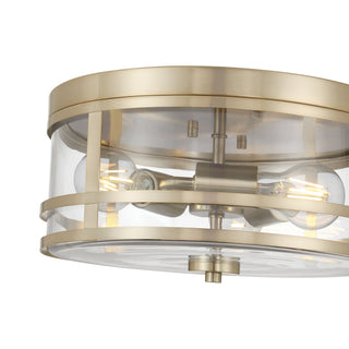 Lunden Three Light Flush Mount in Modern Gold
