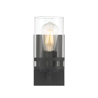Lunden One Light Wall Sconce in Matte Black