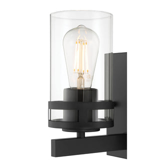 Lunden One Light Wall Sconce in Matte Black