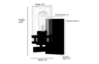 Lunden One Light Wall Sconce in Matte Black