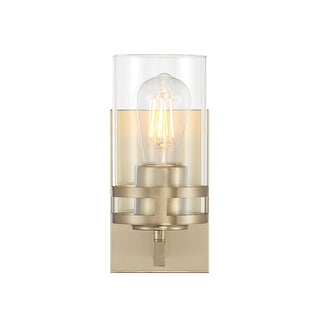 Lunden One Light Wall Sconce in Modern Gold