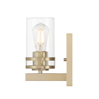Lunden One Light Wall Sconce in Modern Gold
