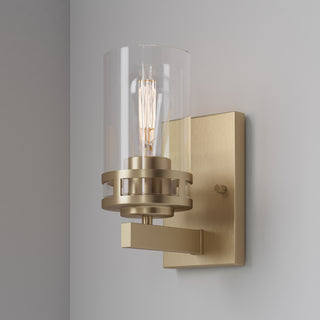 Lunden One Light Wall Sconce in Modern Gold