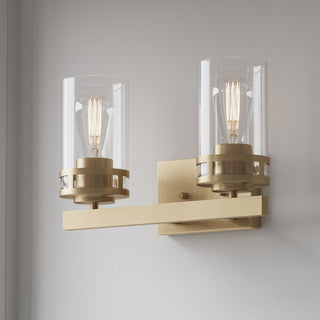 Lunden Two Light Vanity in Modern Gold