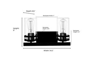 Lunden Two Light Vanity in Modern Gold