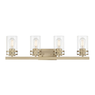 Lunden Four Light Vanity in Modern Gold