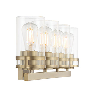 Lunden Four Light Vanity in Modern Gold