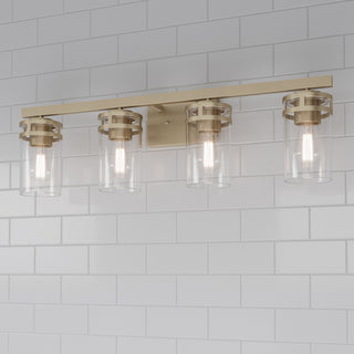 Lunden Four Light Vanity in Modern Gold