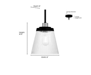 Lustria One Light Mini Pendant in Matte Black