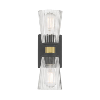 Lustria Two Light Wall Sconce in Matte Black