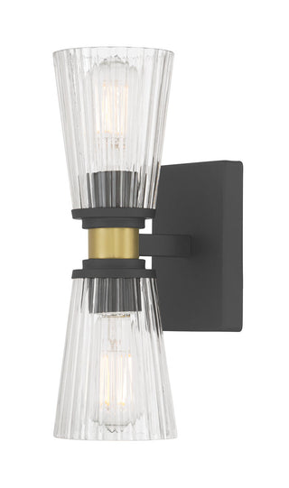 Lustria Two Light Wall Sconce in Matte Black