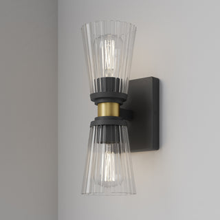 Lustria Two Light Wall Sconce in Matte Black